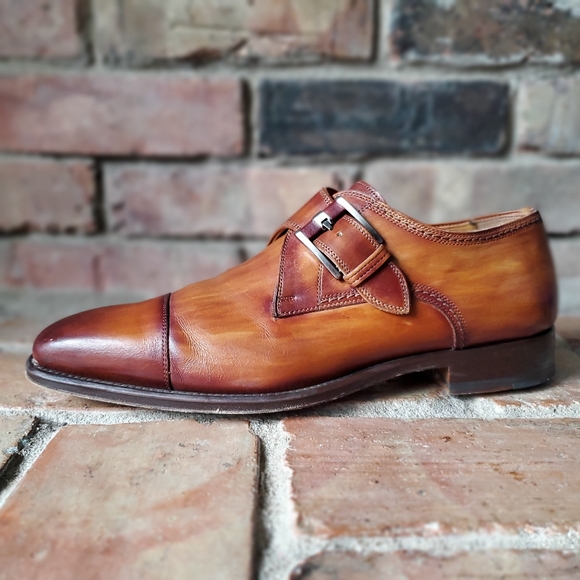 Magnanni Lennon Monk Strap Cap Toe Shoe 